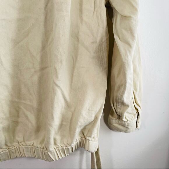 American Eagle Utility Hoodie Cream Tan Military Oversized Canvas Small - Picture 6 of 11